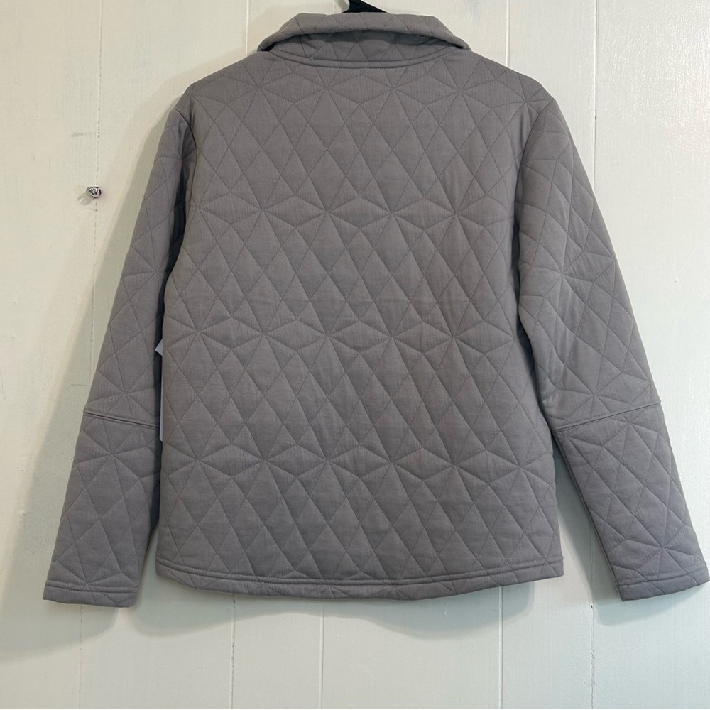 Reebok RBK New Light Gray Long Sleeve Zipper Fleece Sweatshirt Jacket Size Small - Picture 4 of 12